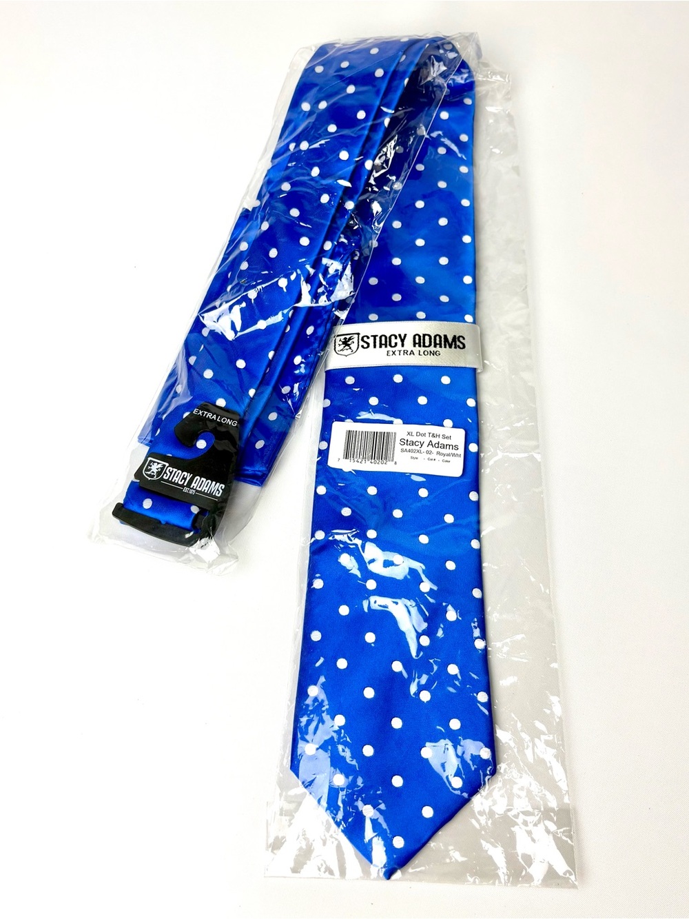 Stacy Adams Blue Polka Dot Extra Long Tie